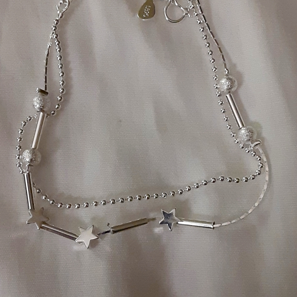 Ankle bracelet stars 925 stamped sterling silver